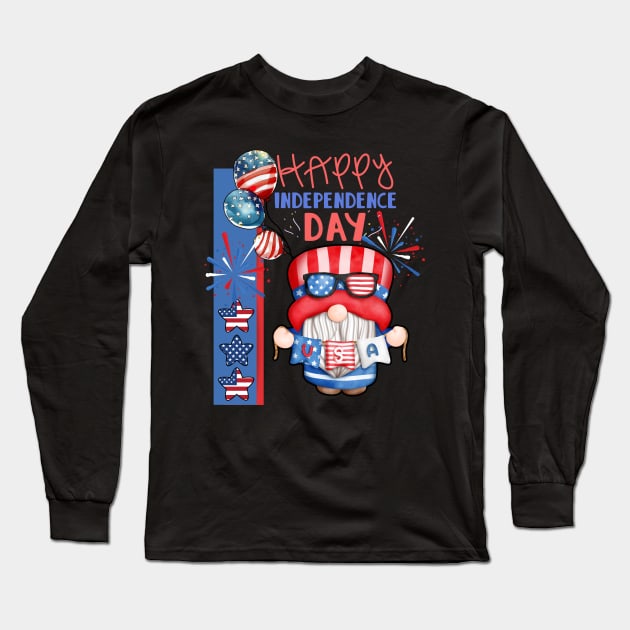 Happy 4th of July Long Sleeve T-Shirt by SaSz_Art